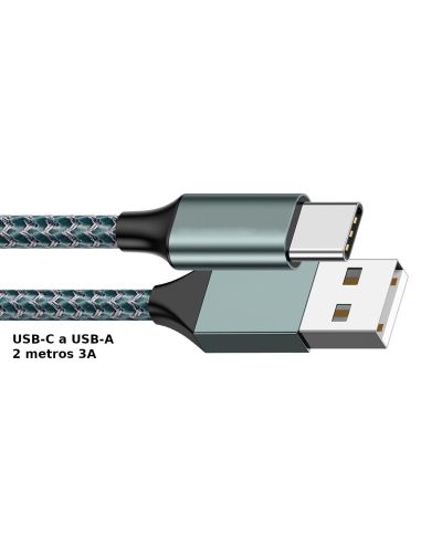 Cable USB-C a USB-A 2m 3A 480Mbs...