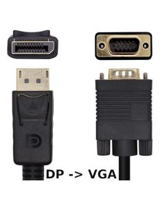 Cable Displayport a VGA (M-M) 3m Negro (DP/m - VGA/m)