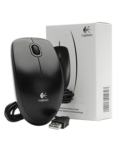 Ratón óptico Logitech B100 USB 800dpi 1,8m