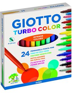 Rotuladores Giotto Turbo punta fina Color Surtidos (24 ud)
