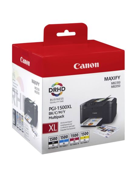 Pack Tinta Canon PGI-1500XL BK C M Y 9182B004