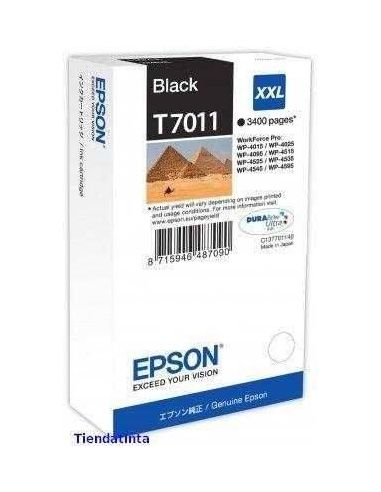 Tinta Epson T7011XXL Negro C13T701140 (3400Pág)