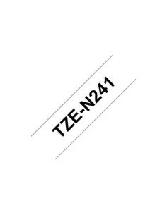 Cinta Brother TZeN241 Texto negro sobre fondo blanco Ancho 18mm