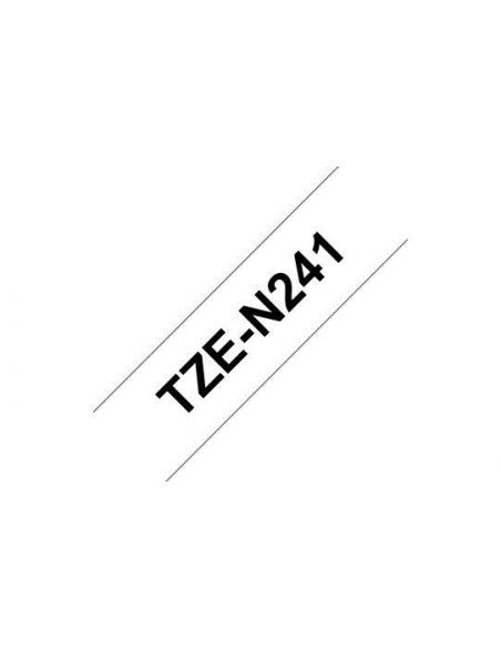 Cinta Brother TZeN241 Texto negro sobre fondo blanco Ancho 18mm