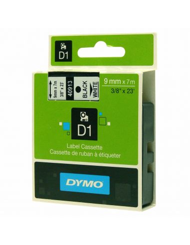 Dymo Tape D1 Black On White 9mmx7m (40913)