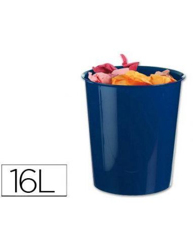 Papelera plastico azul opaco 16 litros KF15250