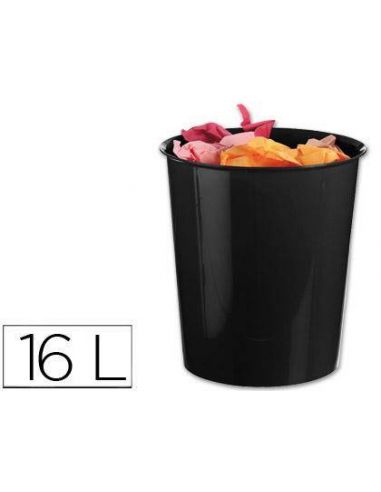 Papelera de plastico 15 litros Negra 962390