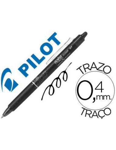Bolígrafo Pilot NEGRO borrable Frixion Clicker 0,4mm BLRT-FR7-B