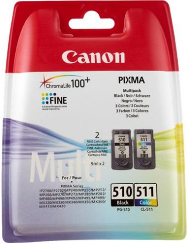Tinta Canon Pack PG-510 / CL-511 Negro / Color 2970B010