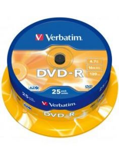 DVD-R Verbatim 16x 4.7GB (Tarrina 25 Uds) 43522 (+LPI 5,25€)