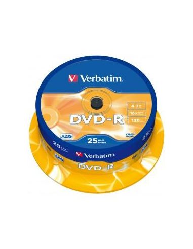 DVD-R Verbatim 16x 4.7GB (Tarrina 25 Uds) 43522 (+LPI 5,25€)