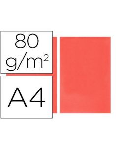 Papel multifuncion A4 Rojo intenso 80g ink-jet y laser (500 hojas)