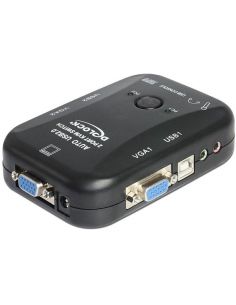 Conmutador KVM 2 a VGA con USB/ PS2 y Audio