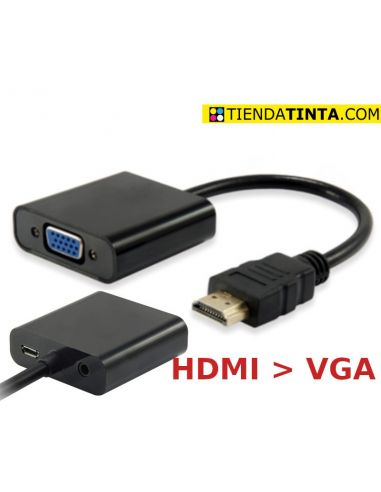 Conector HDMI a VGA Hembra + Audio...