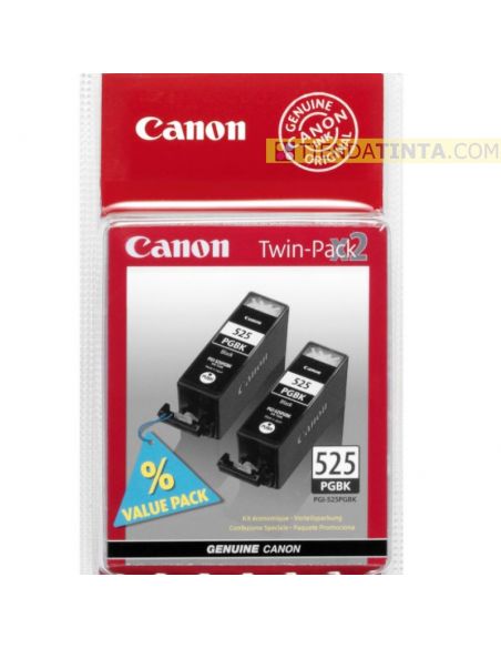 Pack Tinta Canon 525PGBK Negro (2 cartuchos x 19ml)
