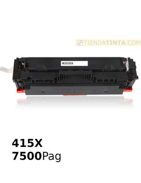 Tóner compatible HP 415X Negro (7500 Pag) sin chip para M454 y mas
