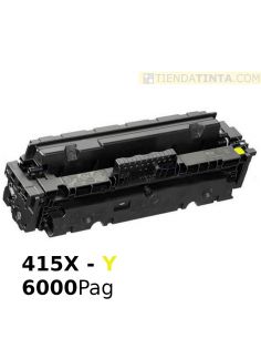 Tóner compatible HP 415X AMARILLO (6000 Pag) sin chip para M454 y mas