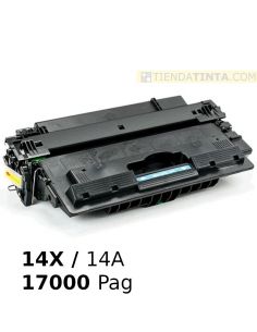Tóner compatible HP 14X Negro (17500 Pag) para M712 y mas