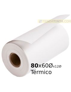 Rollo papel termico 80x60x12 55g/m²