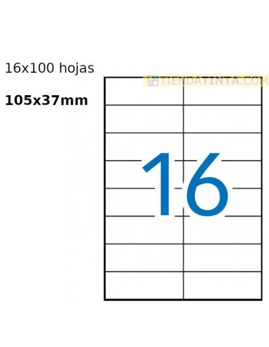 Etiquetas 105x37 A4 Blancas (100h. x 16 etiq) KF10654