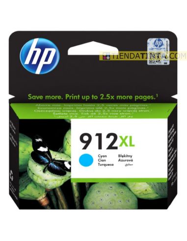 Tinta HP 912XL Cian 3YL81AE (825 Pag)